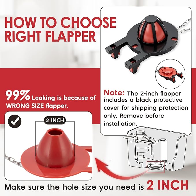 Universal Toilet Flush Valve Replacement Kit, Inside Tank Repair Kit | Height - Image 4