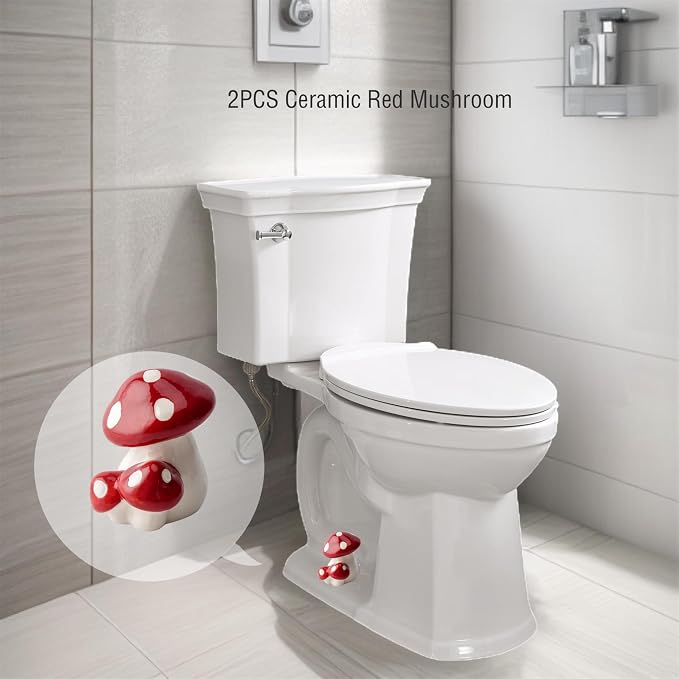 WANSHUNLMI Red Ceramic Mushroom Toilet Floor Bolt Covers, Easy Installation - Image 7