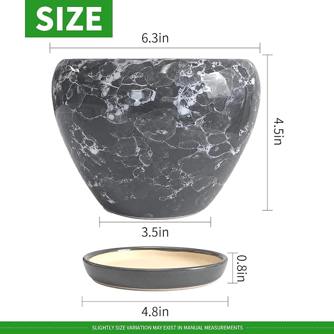 Deep Dream 6 Inch Plant Pots- Ceramic Planter Pot - Image 3
