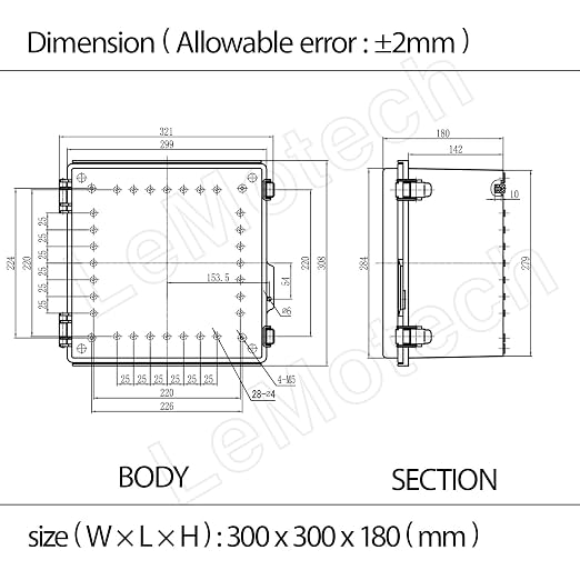 Electrical Box, IP67 Waterproof Hinged Cover Stainless Steel Latch Junction Box - Image 7