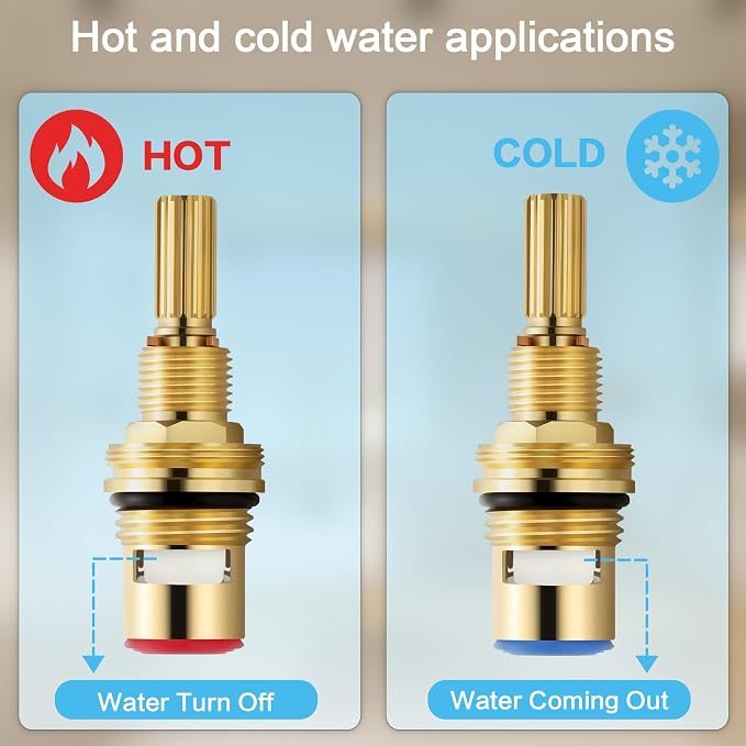 Brass 1-001 & Brass 1-002 Ceramic Valve Cartridge, Compatible - Image 3