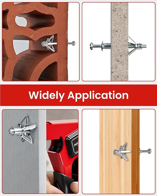 Molly Bolts for Drywall Plaster Walls, Heavy Duty Hollow Wall Anchors - Image 7