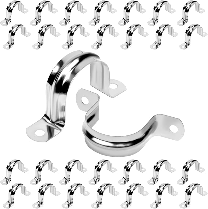 30Pcs 1-9/16 Inch Stainless Steel Conduit Clamps, 2 Hole Strap U Bracket Rigid by JDHGSHL
