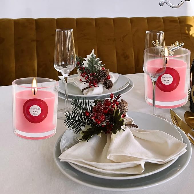 YOROXRG Scented Candles, Strawberry, Aromatherapy Candles, Soy Wax Glass Jar - Image 4