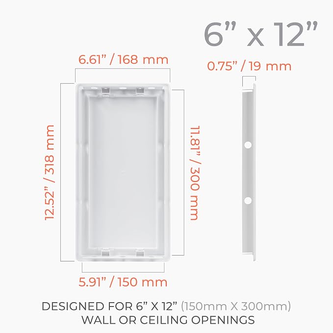 6x12 Inch White Access Panel for Drywall – ABS Plastic Square Wall, Ceiling - Image 2