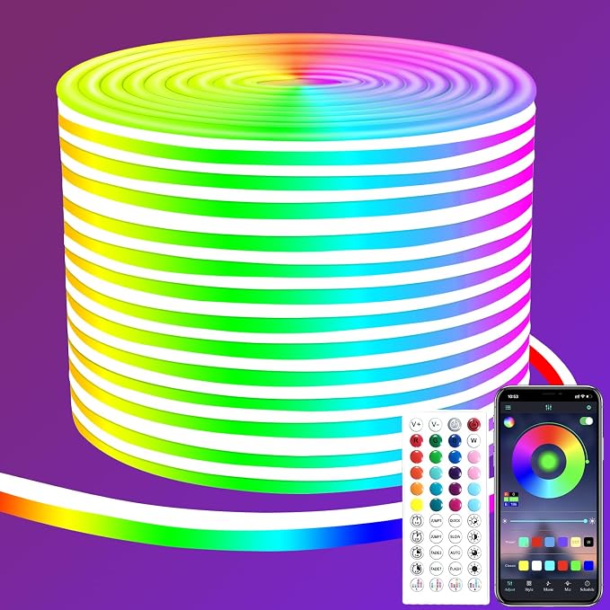 segrass 50ft RGB LED neon Rope Lights LED neon Lights by segrass