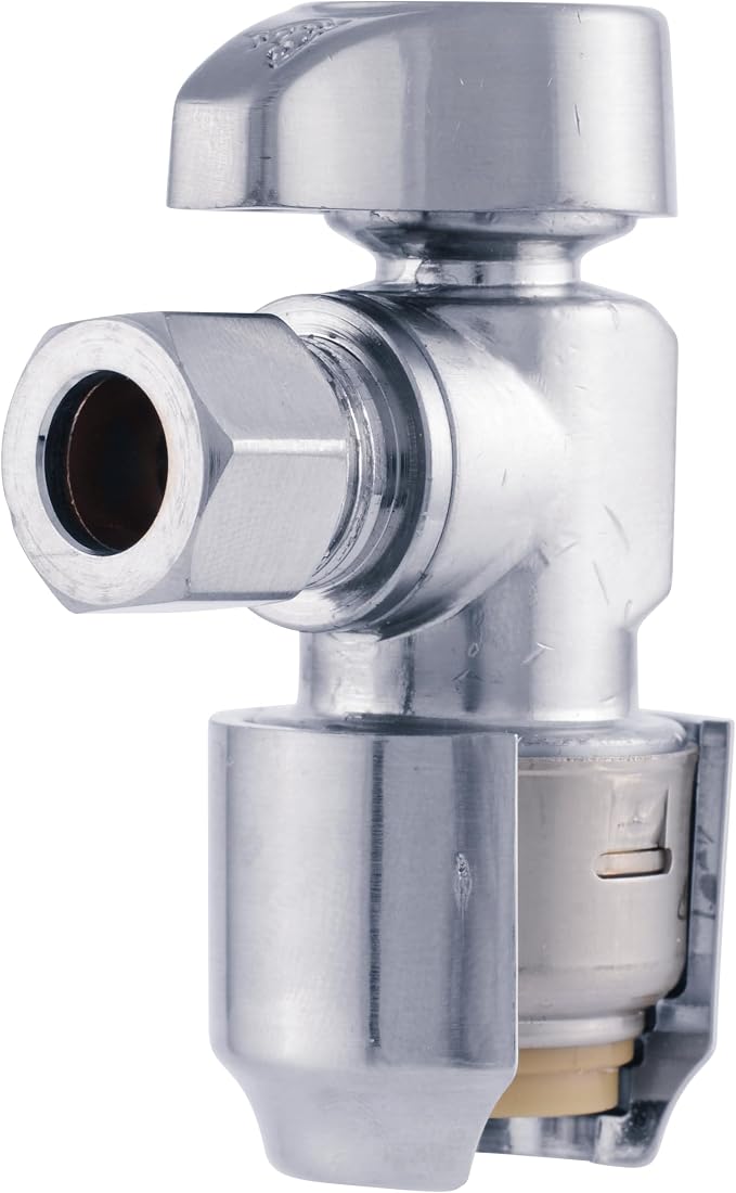 SharkBite Max 1/2 x 3/8 Inch Compression Angle Stop Valve, Quarter Turn by SharkBite