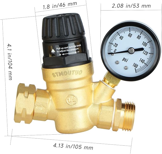 STMOUTUO RV Water Pressure Regulator Valve - Image 9