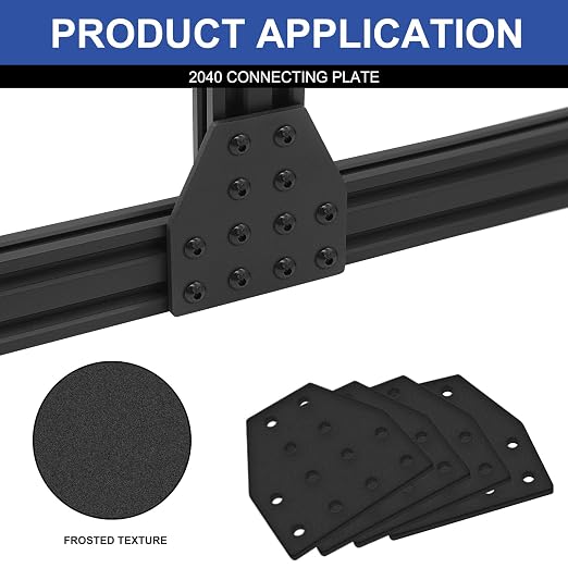 12pcs 2040 Joint Plate Connector Corner T Bracket 12-Hole Black | 2040 V Slot - Image 4