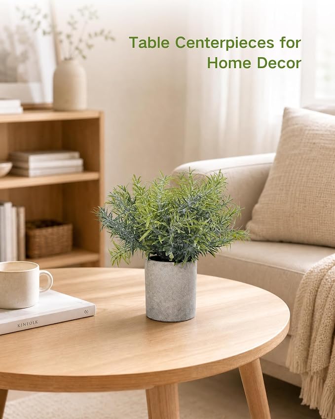 Velener Set of 3 Small Fake Plants Eucalyptus, Artificial Plants Indoor - Image 5