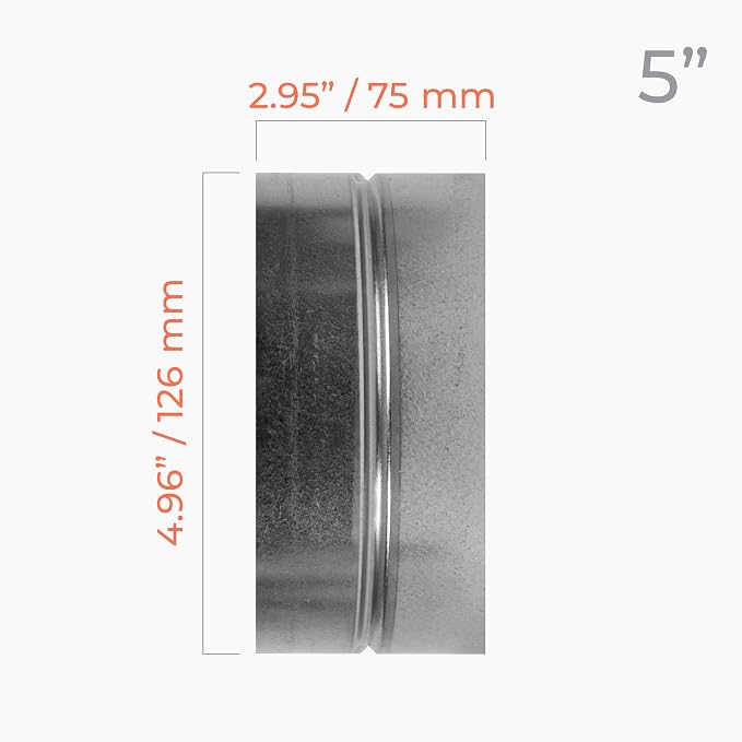 5 Inch Galvanized Metal Duct Connector - Image 2