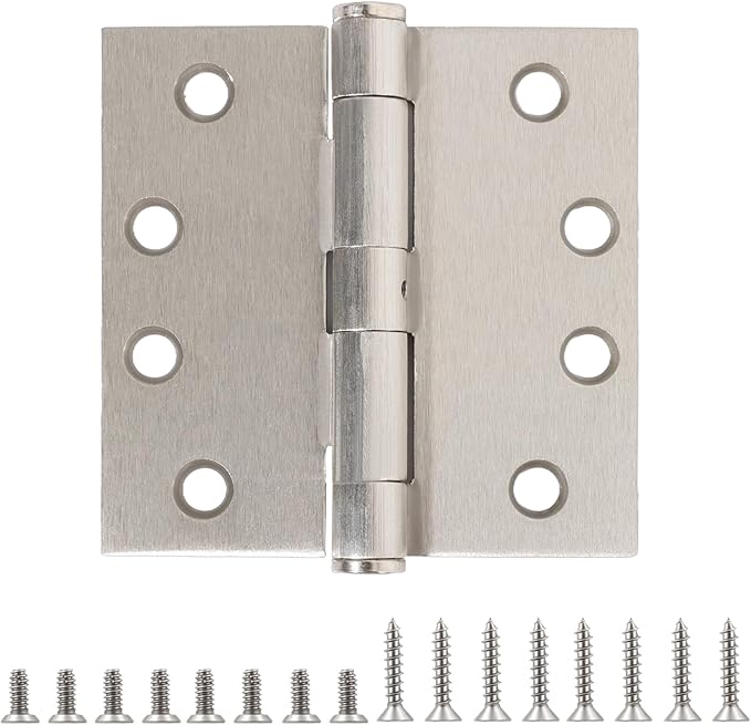TDCHINGES Heavy Duty Brushed Nickel Door Hinges 4.5" x 4 1/2" Satin Square | 1 by TDCHINGES