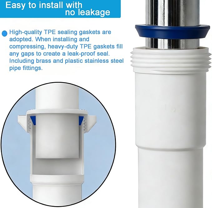 eflyefly 1-1/2 inch P Trap Kitchen Bathroom Sink Drain Kit - Image 4