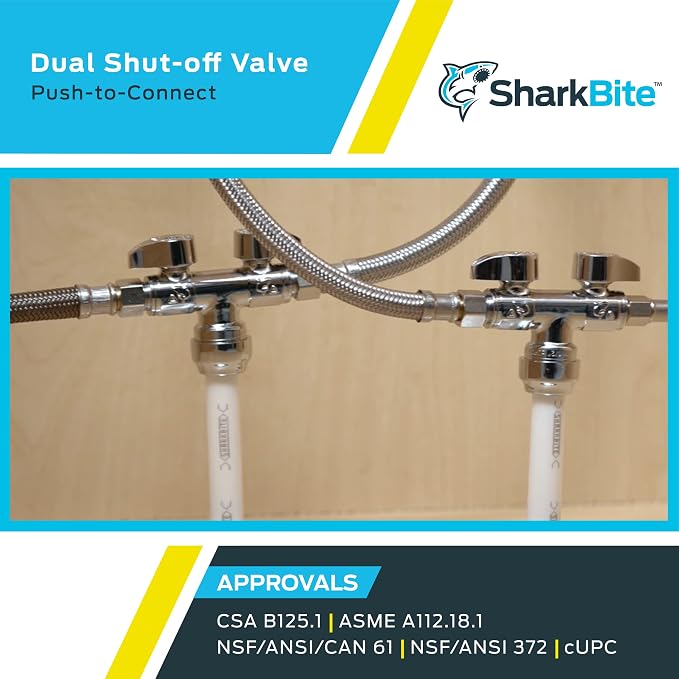 SharkBite Dual Shut Off Quarter-Turn Brass Ball Valve, 1/2 Inch Push to Connect - Image 5