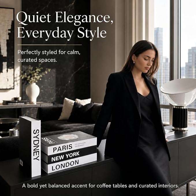 4 Pcs Decorative Books | Faux Travel Coffee Table & Shelf Decor | Worldly - Image 7