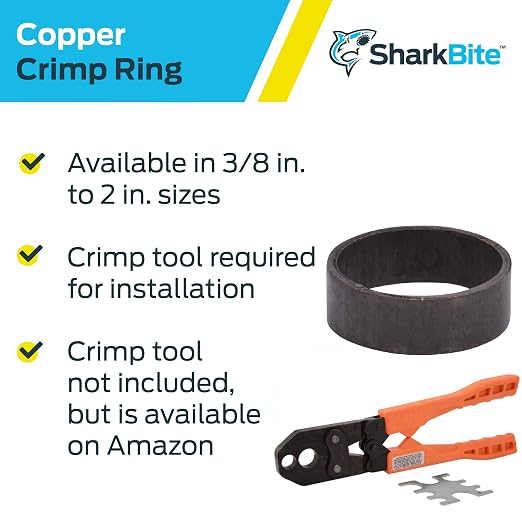 SharkBite 3/4 Inch Copper Crimp Rings, PEX Pipe - Image 4
