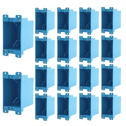 18 Pack Single Gang Electrical Outlet Box, Old Work Box, 14 Cubic Inch Plastic by Unknown