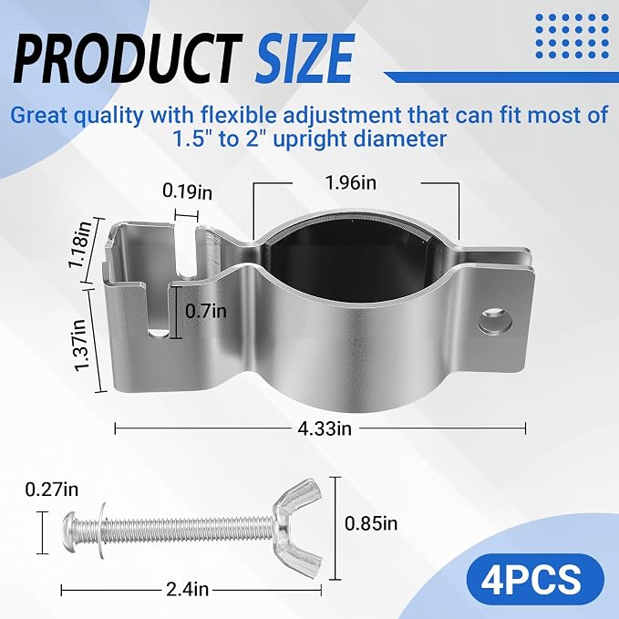 Zonon 4 Pcs Adjustable Upright Clamp Pipe, Drape Clamps - Image 2