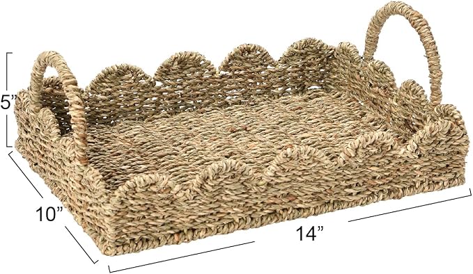 Household Essentials Seagrass Decorative Tray - Image 2