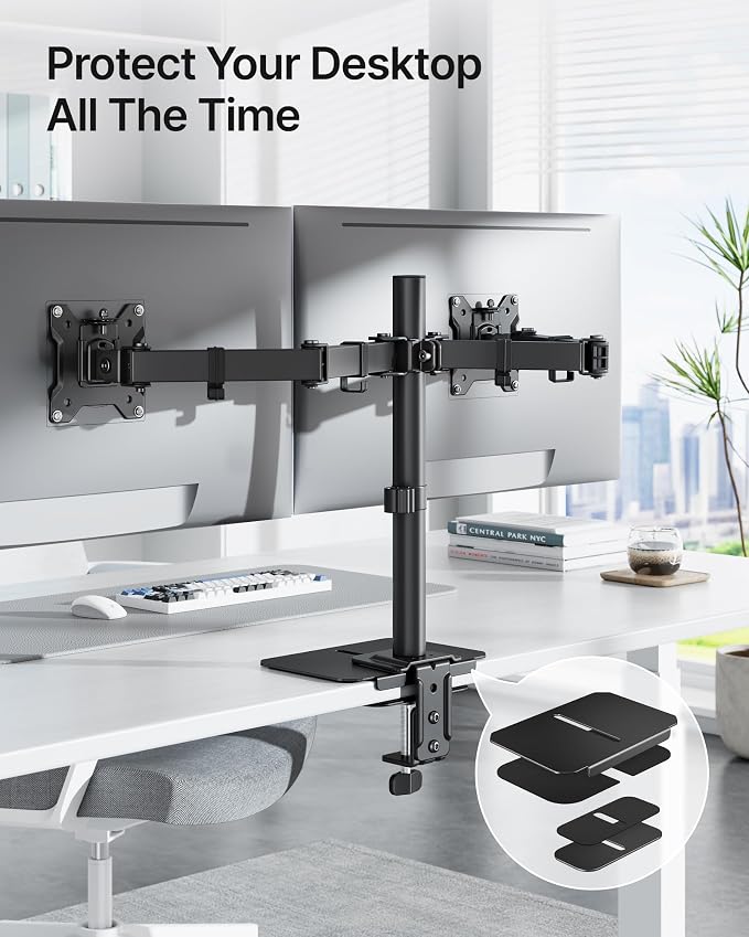 monTEK Adjustable Steel Monitor Mount Reinforcement Plate, Desk Stabilizer | - Image 2