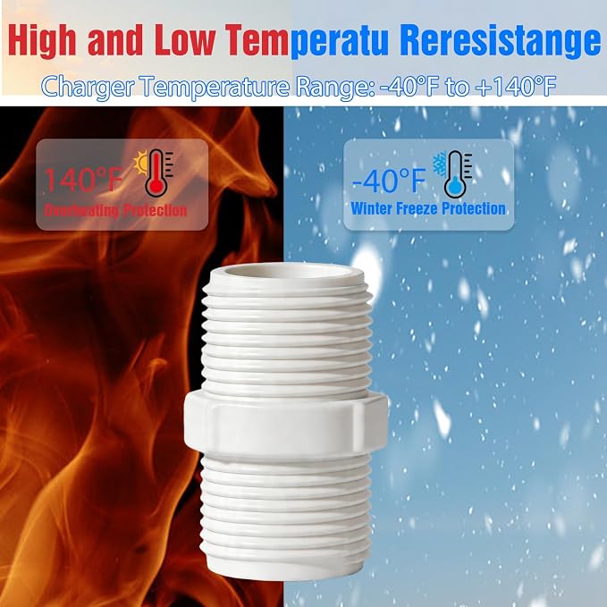10PCS 3/4 Inch PVC Pipe Fitting Hex Nipple, 3/4 Male X 3/4 Male Thread Coupling - Image 5
