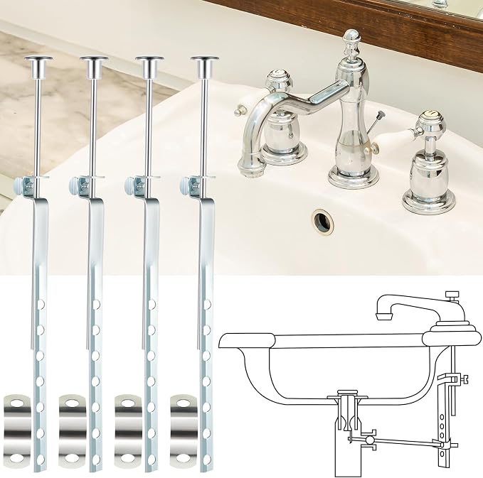 Enhon 4 Pack Lavatory Pop Up Drain Lift Rod, and Spring Clip Kit - Image 7