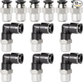 TAILONZ PNEUMATIC Elbow and Straight Combination 6MM Tube OD x 1/4 Inch NPT by TAILONZPNEUMATIC