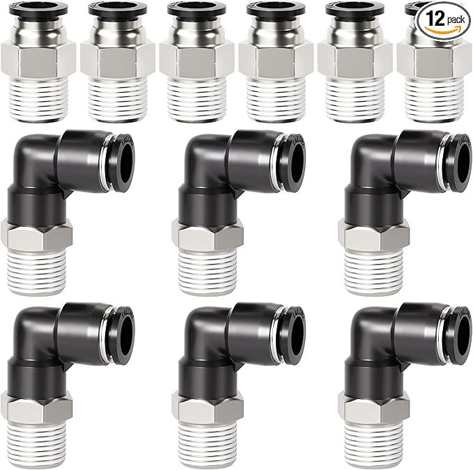 TAILONZ PNEUMATIC Elbow and Straight Combination 5/32 Inch Tube OD x 1/4 Inch by TAILONZPNEUMATIC