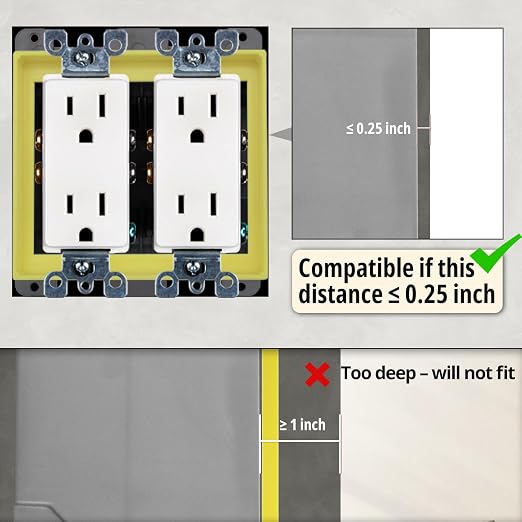 1/4” Double Gang Outlet Box Extender, Comes - Image 3