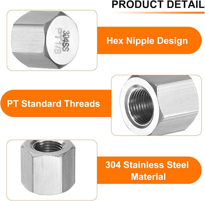 uxcell 4pcs Hex End Cap 304 Stainless Steel Nut - Image 3
