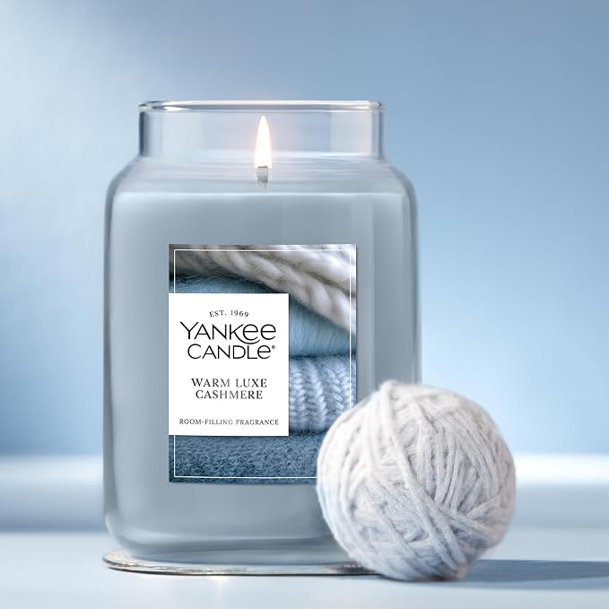 Yankee Candle Warm Luxe Cashmere, Holiday Scented Candle, 22oz Large Jar - Image 4