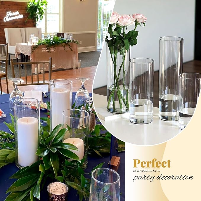 12Pack Glass Cylinder Vases for Centerpieces - Image 5