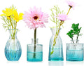Glass Bud Vases Set of 4, Small Blue Flower Vases by Mapoxy