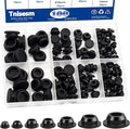 Tnisesm 100PCS 7 Sizes Black Rubber Plugs by Tnisesm