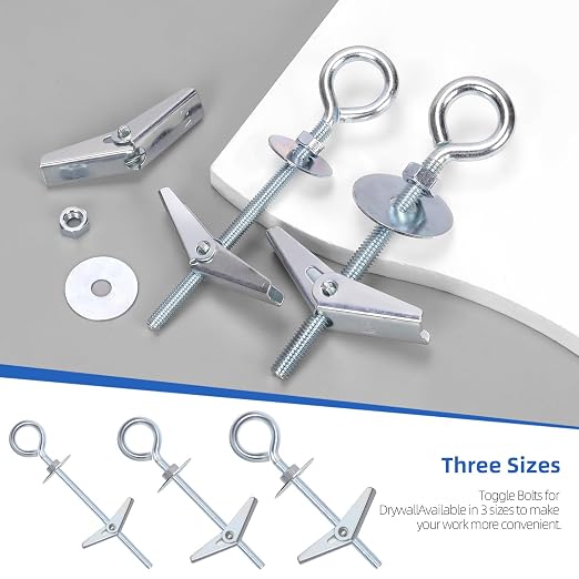 Glarks 18pcs M4 M5 M6 O-Shaped Eye Bolt Toggle Anchors Set - Image 4