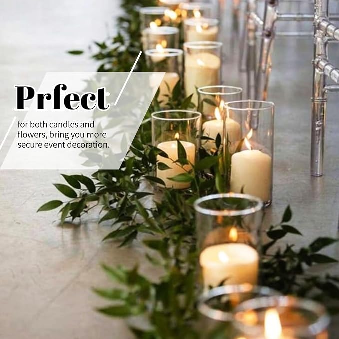 12Pack Glass Cylinder Vases for Centerpieces 6 Inch, Flower Vase for Wedding - Image 3
