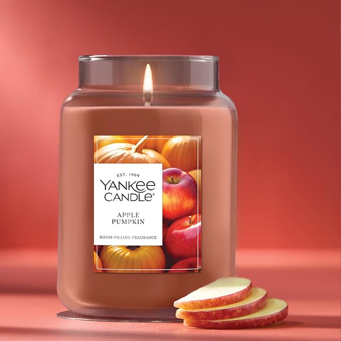 Yankee Candle Apple Pumpkin, Thanksgiving Scented Candle, 22oz Large Jar - Image 4