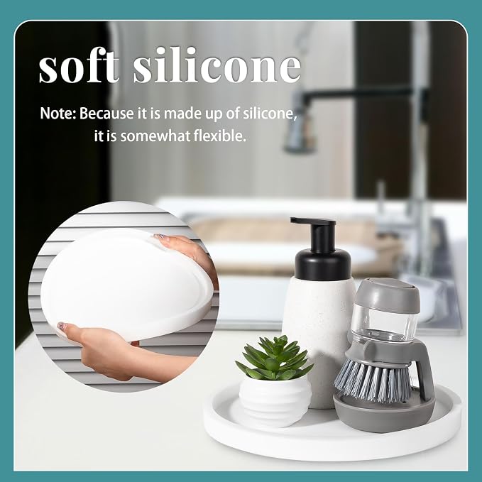 Silicone Bathroom Tray Coffee Table Decor Perfume Organizer, Waterproof - Image 6