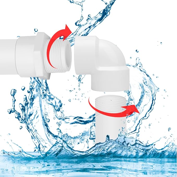 10Pack 1/2" Double Female Thread 90 Degree PVC Elbow Pipe Fitting Connector - Image 6