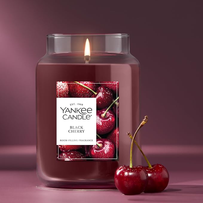 Yankee Candle Black Cherry Scented Candle, 22oz Large Jar - Image 4