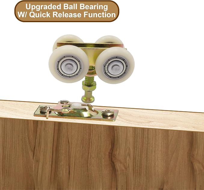 7/8" Pocket Door Ball Bearing Quad Hangers Fit 7/8" C.T.C. V Type Tracks - Image 4