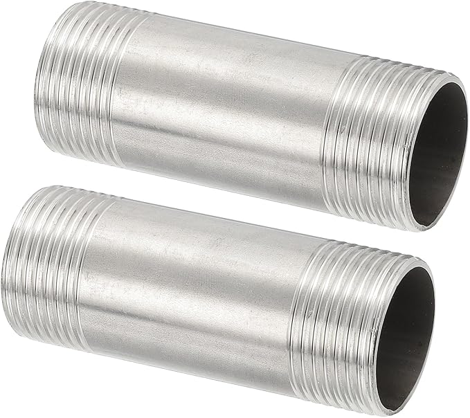 PATIKIL 304 Stainless Steel Pipe Fitting, 2 Pack 1" BSP Male x 1" BSP Male by PATIKIL