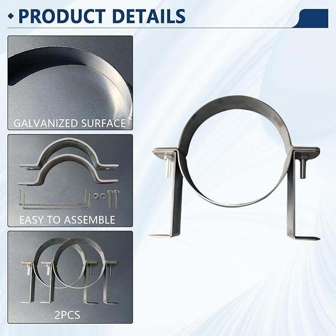 2 Pcs 6 Inch B Vent Wall Strap Round Gas Vent Pipe Clamp | Heavy Duty - Image 3