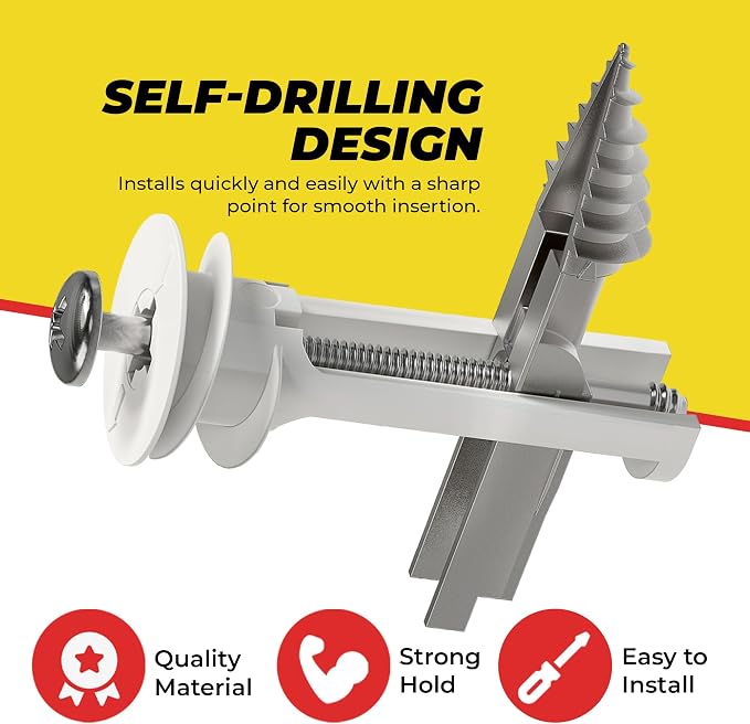 Heavy Duty Drywall Anchors and Screws Kit Including Toggle Anchors & Screws - Image 4
