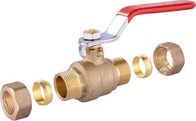 1PC 1/2 Inch Compression Brass Ball Valve, Heavy Duty-VALVE114 - Image 2