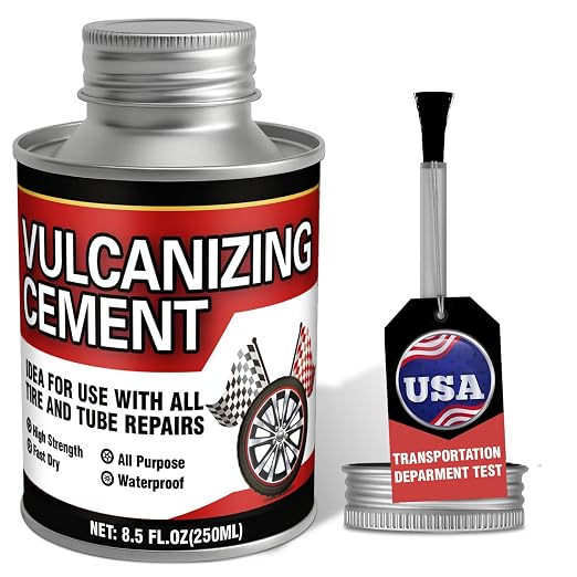 Chemical Vulcanizing Cement, Waterproof Tire Repair Glue 8.5 FL.Oz, Fast Drying by Nozerix