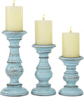 Deco 79 Mango Wood Decorative Candle Holder Distressed Turned Pillar Candle by Unknown