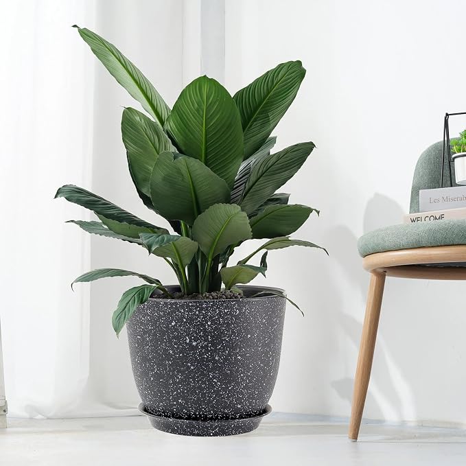 UOUZ 12inch Large Plant Pot, Modern Plastic Planter - Image 7