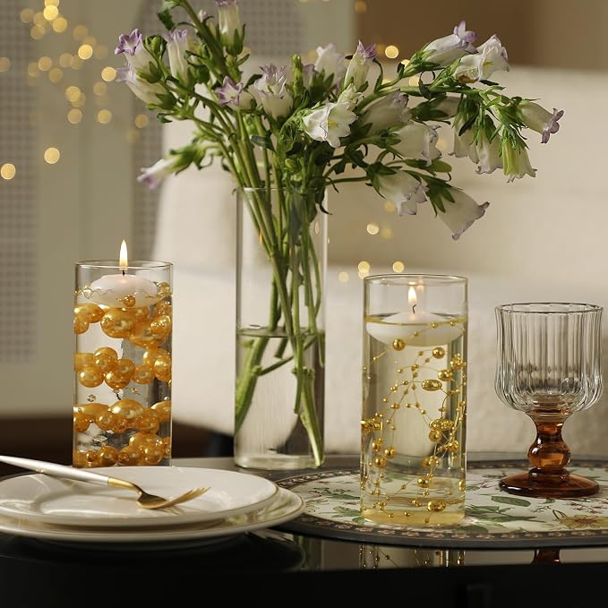 Set of 3 Glass Cylinder Vases for Centerpieces - Image 4