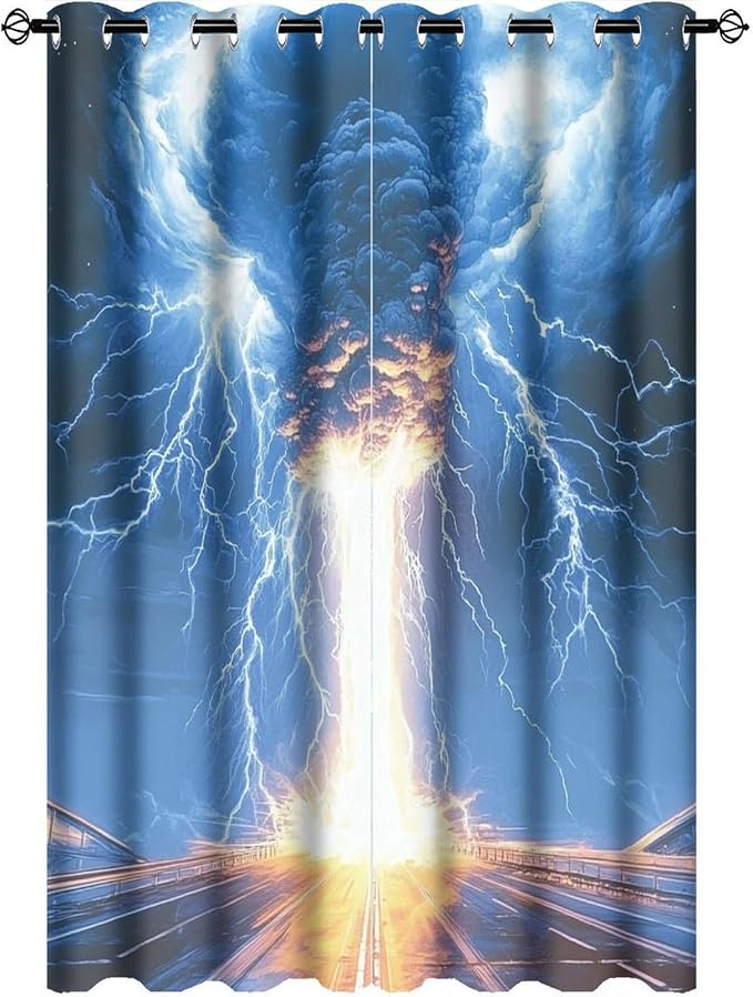 Tornado Lightning Blackout Curtains by StyleYourHomeLoveYourSpace